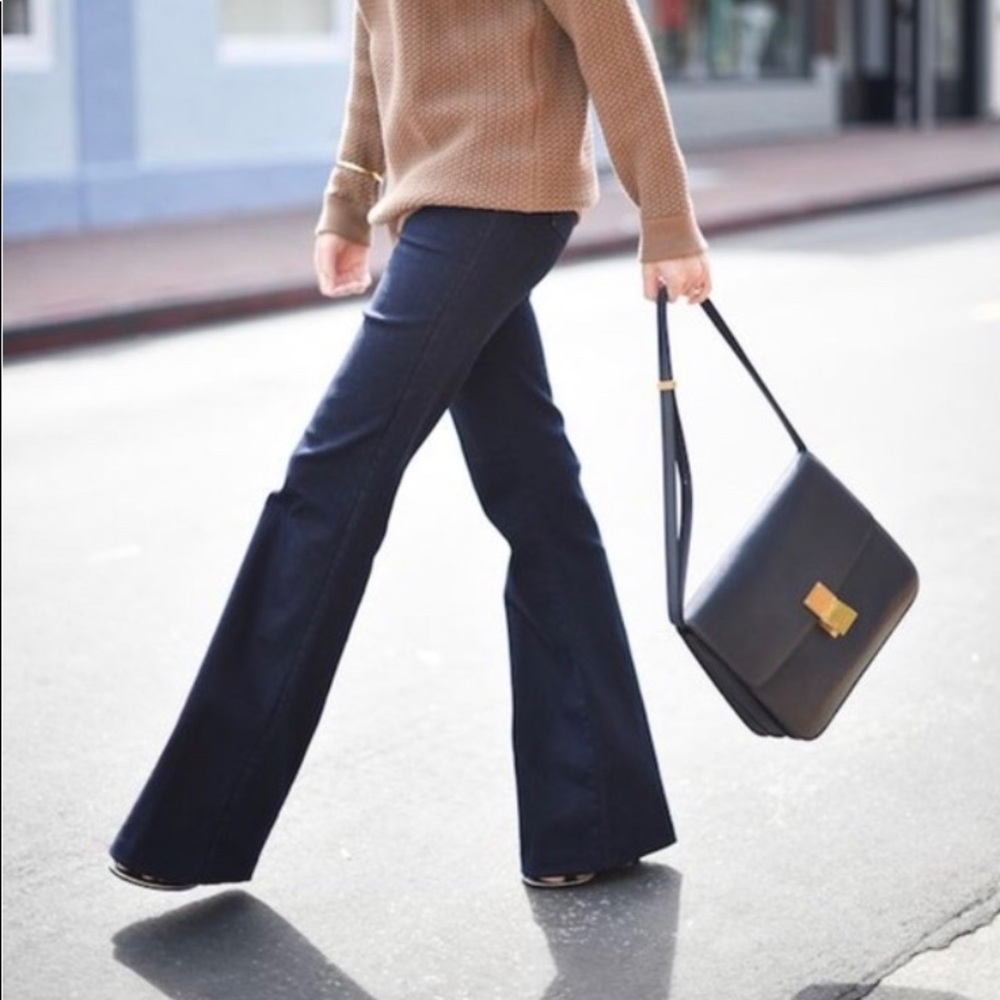 Theory wide-leg denim trousers